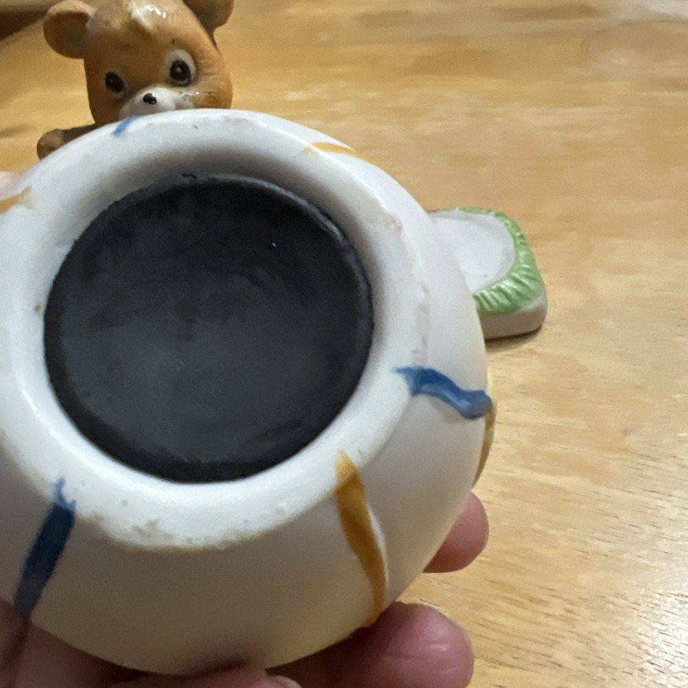 Vintage Child's Ceramic Teddy Bear With Ballon's Bank - Picture 2 of 8